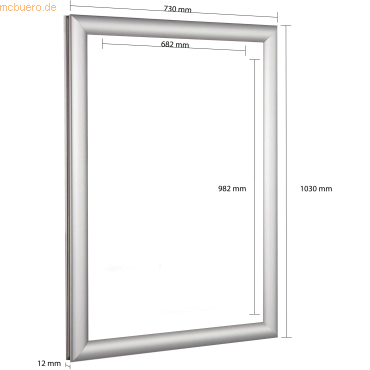 Update Displays EasyFix-Klapprahmen 25mm Gehrung 700x1000mm silber