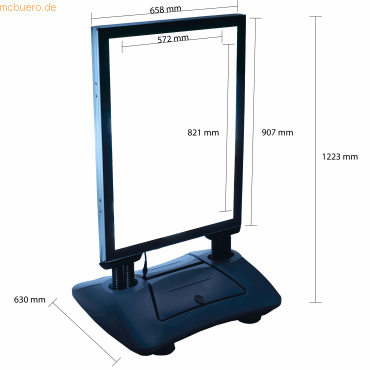 Update Displays Kundenstopper WindPro LED A1 Ausführung Plakat