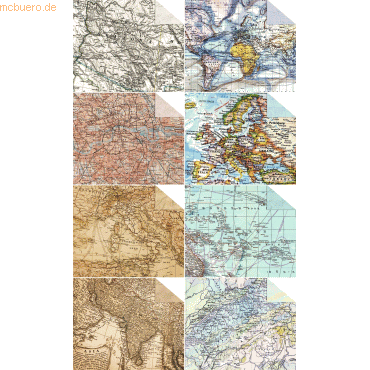 4008525210764 - Fotokarton Maps 300g qm 227X327cm VE=8 Bogen sortiert