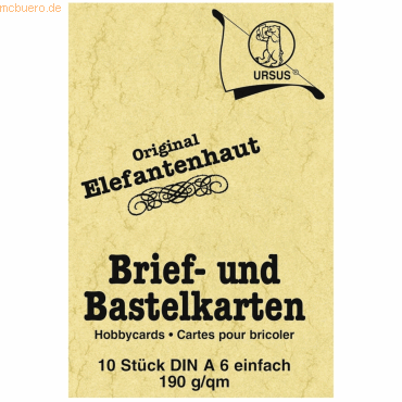 4008525047278 - 5 x Elefantenhaut Briefkarten 190g qm A6 VE=10 Stück chamo