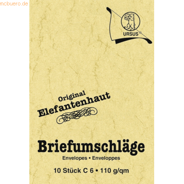 4008525047209 - 5 x Elefantenhaut Briefumschläge C6 VE=10 Stück chamois