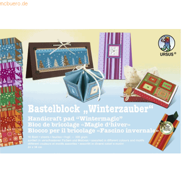 4008525095255 - 5 x Bastelblock Winterzauber 300g qm 24x34cm VE=16 Blatt s