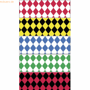 4008525576006 - 10 x Tonpapier Rauten 130g qm 23x33cm VE=10 Blatt 5 Farben 4008525576006 - 10 x Tonpapier Rauten 130g qm 23x33cm VE=10 Blatt 5 Farben