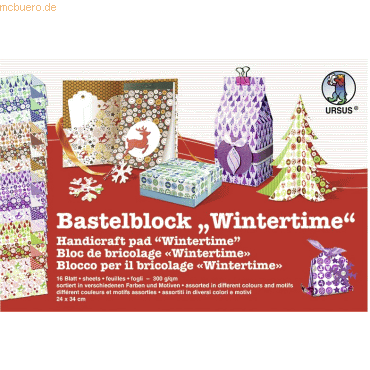 4008525146964 - 5 x Bastelblock Wintertime 300g qm 24x34cm VE=16 Blatt sor 4008525146964 - 5 x Bastelblock Wintertime 300g qm 24x34cm VE=16 Blatt sor