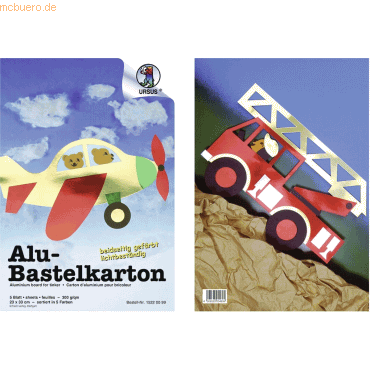 4008525004899 - 10 x Alu-Bastelkarton 300g qm 23x33cm VE=5 Blatt 5 Farben 4008525004899 - 10 x Alu-Bastelkarton 300g qm 23x33cm VE=5 Blatt 5 Farben