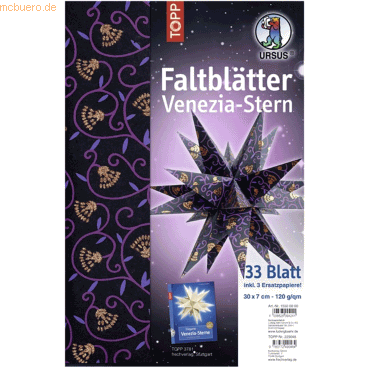 4008525094241 - Falblätter Venezia-Stern Indian style 120g qm 7x30cm Shiva 4008525094241 - Falblätter Venezia-Stern Indian style 120g qm 7x30cm Shiva