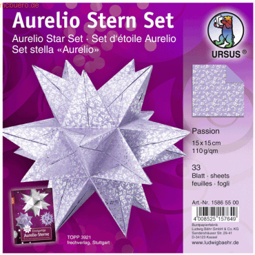 4008525157649 - Faltblätter Aurelio Stern Passion 110g qm 15x15cm silber