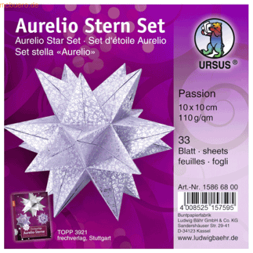 4008525157595 - Faltblätter Aurelio Stern Passion 110g qm 10x10cm silber