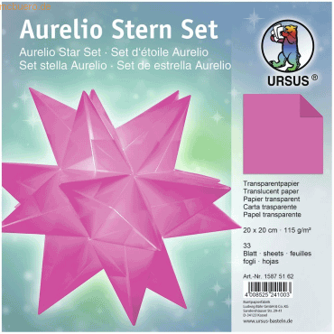 4008525241003 - Faltblätter Aurelio Stern Uni 115g qm 20x20cm 33 Blatt pin