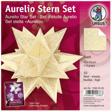 4008525157625 - Faltblätter Aurelio Stern Swirl 110g qm 10x10cm creme gold