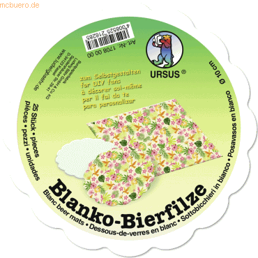 4008525216285 - Bierfilze blanko 10cm mit Wellenrand VE=25 stück weiß 4008525216285 - Bierfilze blanko 10cm mit Wellenrand VE=25 stück weiß