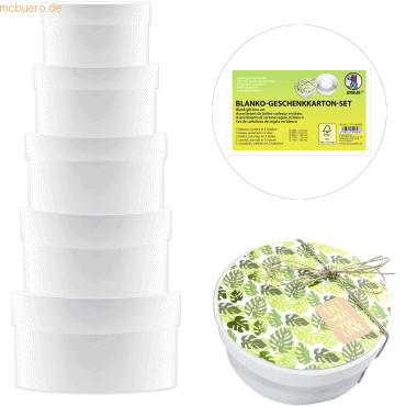 4008525999966 - Geschenkkarton-Set blanko VE=5 Stück Rund 4008525999966 - Geschenkkarton-Set blanko VE=5 Stück Rund