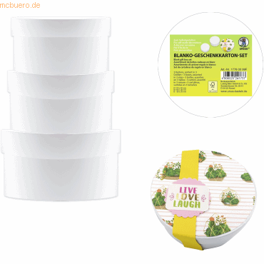 4008525241737 - Geschenkkarton-Set blanko VE=3 Stück Rund 4008525241737 - Geschenkkarton-Set blanko VE=3 Stück Rund