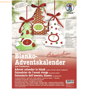 Ludwig Bähr Adventskalender-Set Geschenkboxen blanko Bäumchen 11,5x13,