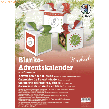 Ludwig Bähr Adventskalender-Set Geschenkboxen blanko Wichtel 6,1x6,1x6