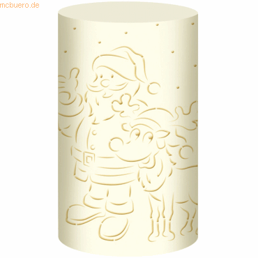 4008525192541 - 5 x Silhouetten-Tischlicht Filigrano Weihnachtsmann creme 4008525192541 - 5 x Silhouetten-Tischlicht Filigrano Weihnachtsmann creme