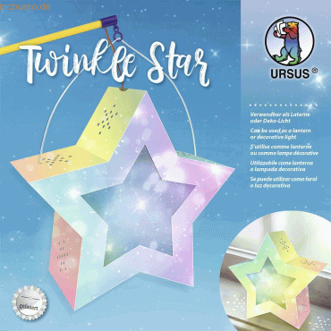 Ludwig Bähr Laternen-Bastelset Twinkle Star 300g/qm 19,3x18,3x8cm blau