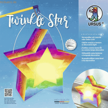 Ludwig Bähr Laternen-Bastelset Twinkle Star 300g/qm 19,3x18,3x8cm Aqua