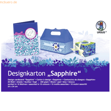 4008525137719 - 5 x Designkarton Block Sapphire 200g qm 24x34cm VE=20 Blat