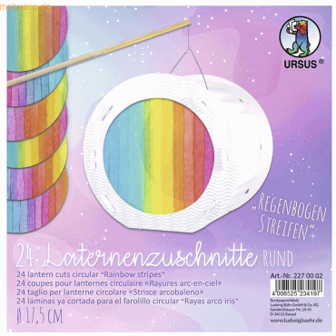 4008525234197 - Laternenzuschnitte 115g qm rund 175cm VE=24 Blatt Regenbo
