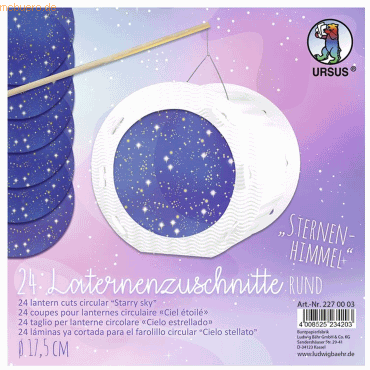4008525234203 - Laternenzuschnitte 115g qm rund 175cm VE=24 Blatt Sternen