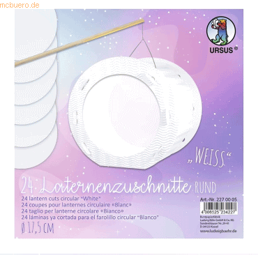4008525234227 - Laternenzuschnitte 115g qm rund 175cm VE=24 Blatt weiß