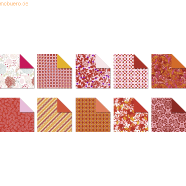 4008525138068 - Desinpapier Faltblätter Ruby 100g qm 15x15cm VE=50 Blatt
