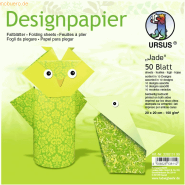 4008525138112 - Desinpapier Faltblätter Jade 100g qm 20x20cm VE=50 Blatt