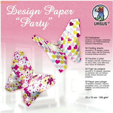 4008525202226 - Desinpapier Faltblätter Party 100g qm 15x15cm VE=50 Blat 4008525202226 - Desinpapier Faltblätter Party 100g qm 15x15cm VE=50 Blat