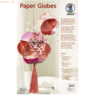 Ludwig Bähr Paper Globes VE=6 Stück Ruby