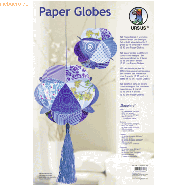 Ludwig Bähr Paper Globes VE=6 Stück Saphire