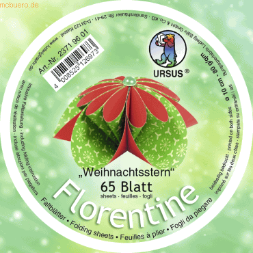 Ludwig Bähr Faltblätter Florentine Weihnachtsstern 10cm