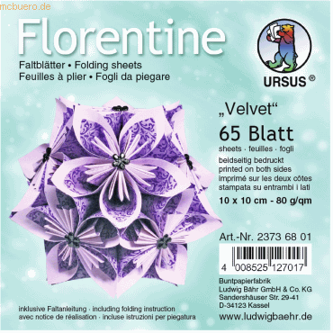4008525127017 - Faltblätter Florentine Velvet 10x10cm