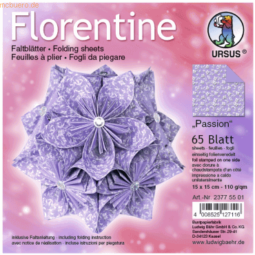 Ludwig Bähr Faltblätter Florentine Passion 15x15cm