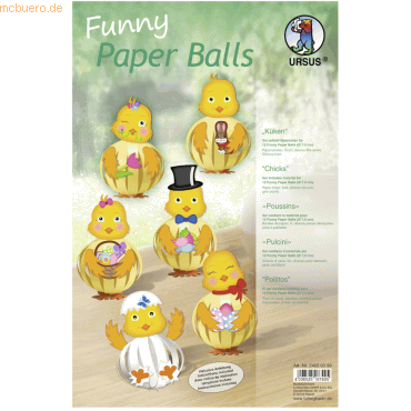 Ludwig Bähr Funny Paper Balls 'Küken' Set für 12 Funny Paper Balls