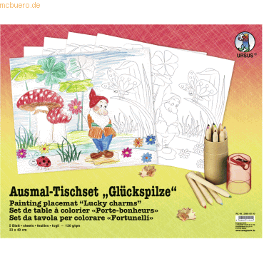 4008525112419 - Ausmal-Tischset 33x40cm VE=5 Blatt Glückspilze 4008525112419 - Ausmal-Tischset 33x40cm VE=5 Blatt Glückspilze