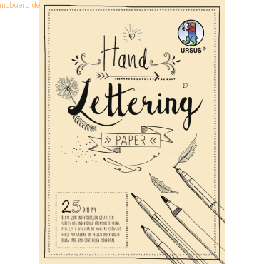 4008525245445 - 10 x Handlettering Paper 210g qm A4 25 Blatt creme