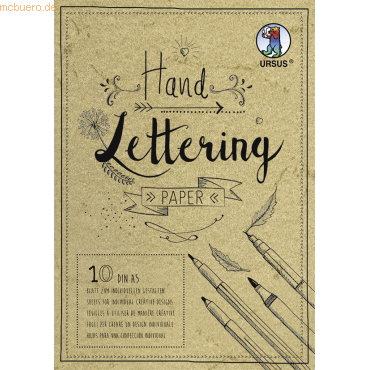 5 x Ludwig Bähr Handlettering Paper Elefantenhaut 190g/qm A5 10 Blatt