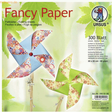 4008525140092 - Faltblätter Fancy Paper 80g qm 20x20cm 15 Designs VE=300 B