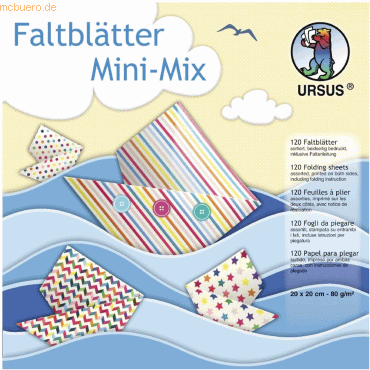 4008525171409 - Faltblätter Mini Mix 80g qm 20x20cm 10 Designs VE=120 Blat
