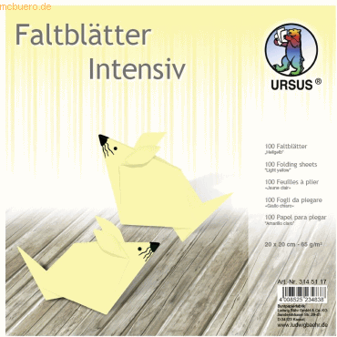 4008525234838 - Faltblätter Intensiv Uni 20x20cm VE=100 Blatt hellgelb 4008525234838 - Faltblätter Intensiv Uni 20x20cm VE=100 Blatt hellgelb