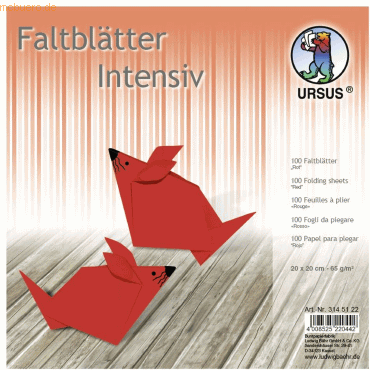 4008525220442 - Faltblätter Intensiv Uni 20x20cm VE=100 Blatt rot 4008525220442 - Faltblätter Intensiv Uni 20x20cm VE=100 Blatt rot