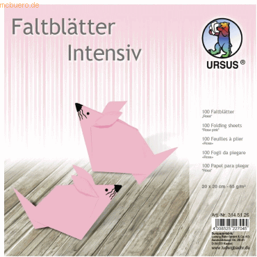 4008525227045 - Faltblätter Intensiv Uni 20x20cm VE=100 Blatt rosa