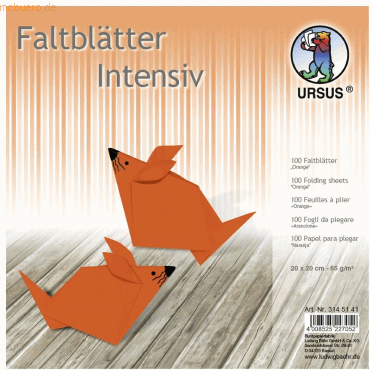 4008525227052 - Faltblätter Intensiv Uni 20x20cm VE=100 Blatt orange