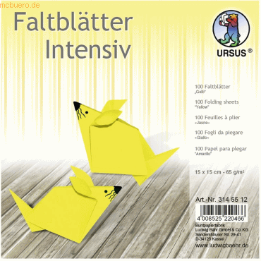 4008525220466 - Faltblätter Intensiv Uni 15x15cm VE=100 Blatt gelb 4008525220466 - Faltblätter Intensiv Uni 15x15cm VE=100 Blatt gelb