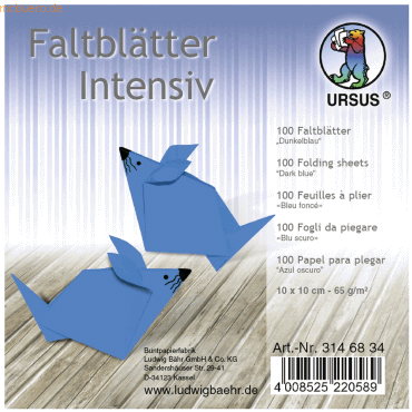 4008525220589 - Faltblätter Intensiv Uni 10x10cm VE=100 Blatt dunkelblau 4008525220589 - Faltblätter Intensiv Uni 10x10cm VE=100 Blatt dunkelblau