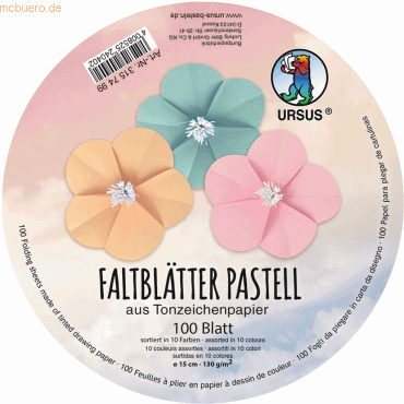 4008525240402 - Tonzeichenpapier-Faltblätter Pastell Durchmesser 15cm 13