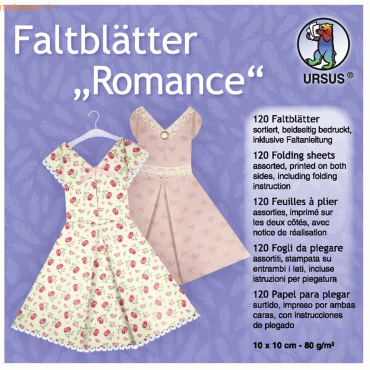4008525204084 - Faltblätter Romance 80g qm 10x10cm VE=120 Blatt 10 Motive