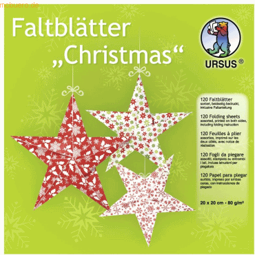4008525204220 - Faltblätter Christmas 80g qm 20x20cm VE=120 Blatt 10 Motiv 4008525204220 - Faltblätter Christmas 80g qm 20x20cm VE=120 Blatt 10 Motiv