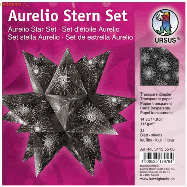 Ludwig Bähr Faltblätter Aurelio Stern Spiralornament 115g/qm 14,8x14,8